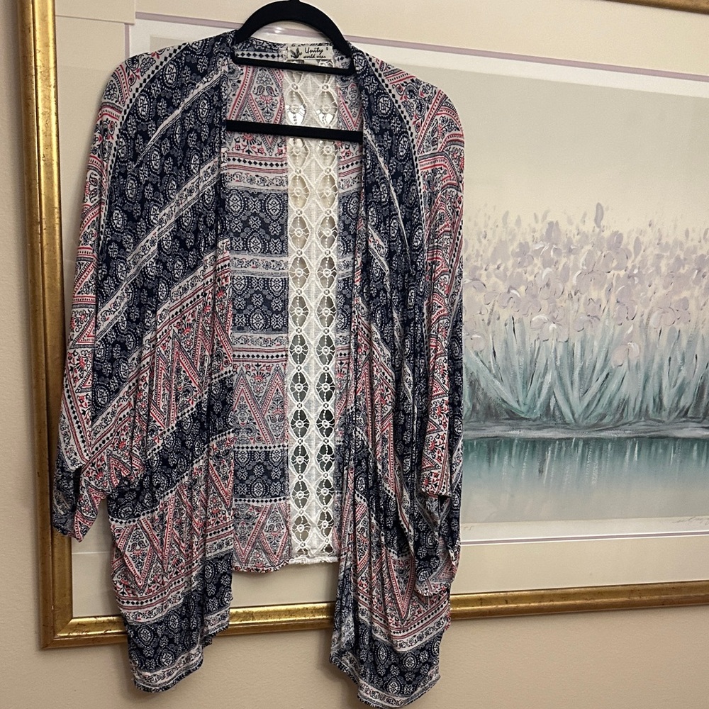 Unity World Wear Blue and Pink Patterned Tunic